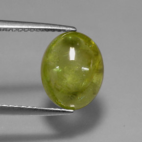 Sfene naturale verde da 4,30 ct, trasparente, trasparente/traslucido