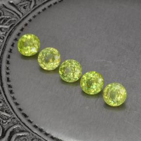 Sfene naturale verde da 1,53 ct, taglio rotondo, VS
