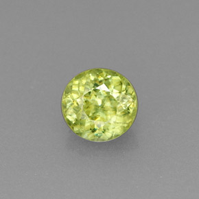Sfene Verde giallastro naturale da 0.39 ct, Taglio rotondo, VVS-VS
