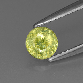 Sfene naturale verde da 0,44 ct, taglio rotondo, VVS-VS
