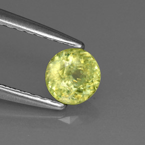 Sfene naturale verde da 0,44 ct, taglio rotondo, VVS-VS