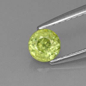 Sfene Verde naturale da 0.48 ct, Taglio rotondo, VS