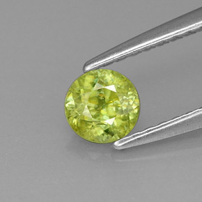 Sfene naturale verde da 0,41 ct, taglio rotondo, VS