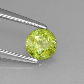 Sfene naturale verde da 0,41 ct, taglio rotondo, VS