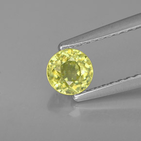 Sfene naturale verde da 0,48 ct, taglio rotondo, VS