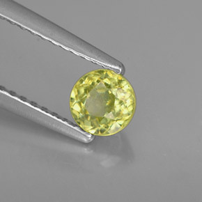 Sfene naturale verde da 0,48 ct, taglio rotondo, VS