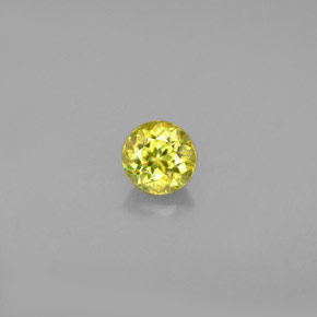Sfene naturale giallo da 0,45 ct, taglio rotondo, VVS-VS