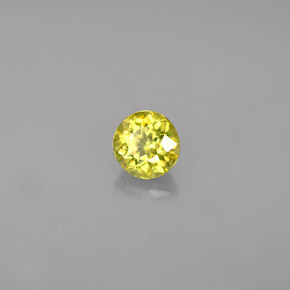 Sfene naturale giallo da 0,45 ct, taglio rotondo, VVS-VS