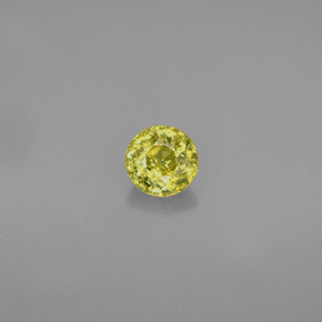 Sfene Oro verdastro naturale da 0.40 ct, Taglio rotondo, VVS-VS