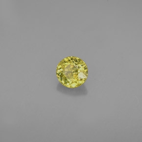 Sfene Oro verdastro naturale da 0.40 ct, Taglio rotondo, VVS-VS