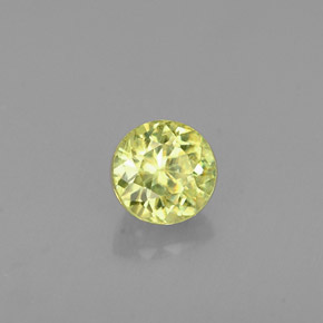 Sfene Verde giallastro naturale da 0.37 ct, Taglio rotondo, VVS-VS