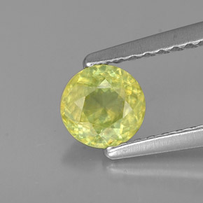 Sfene naturale verde da 0,51 ct, taglio rotondo, VS