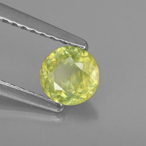 Sfene naturale verde da 0,51 ct, taglio rotondo, VS