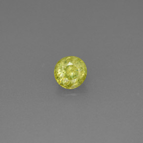 Sfene naturale verde da 0,38 ct, taglio rotondo, VS