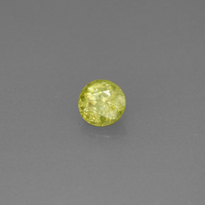 Sfene naturale verde da 0,38 ct, taglio rotondo, VS
