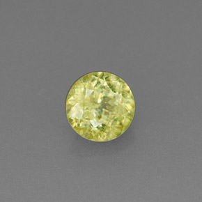 Sfene naturale verde da 0,41 ct, taglio rotondo, VS