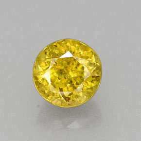 Sfene naturale giallo da 0,42 ct, taglio rotondo, VS