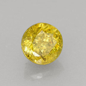 Sfene naturale giallo da 0,42 ct, taglio rotondo, VS