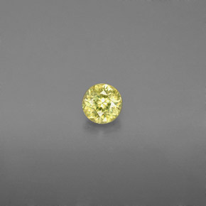 Sfene naturale giallo da 0,35 ct, taglio rotondo, VS