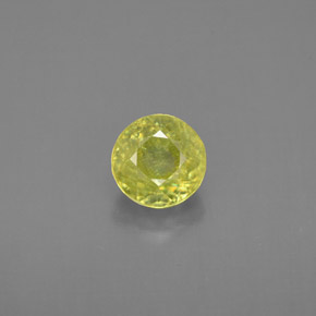 Sfene Verde giallastro naturale da 1.04 ct, Taglio rotondo, VS-SI