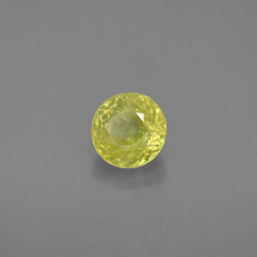 Sfene Verde giallastro naturale da 1.04 ct, Taglio rotondo, VS-SI