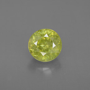 Sfene naturale verde da 1,50 ct, taglio rotondo, VS-SI
