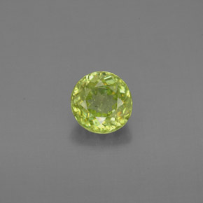 Sfene Verde giallastro naturale da 0.97 ct, Taglio rotondo, VS-SI