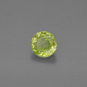 Sfene Verde giallastro naturale da 0.97 ct, Taglio rotondo, VS-SI