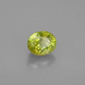 Sfene Verde giallastro naturale da 1.29 ct, Taglio ovale, VS-SI