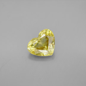Sfene naturale giallo da 1,57 ct, a forma di cuore, VVS-VS