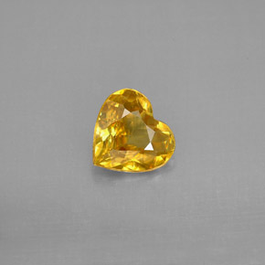 Sfene naturale giallo da 1,16 ct, a forma di cuore, VVS-VS