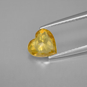 Sfene naturale giallo da 1,16 ct, a forma di cuore, VVS-VS