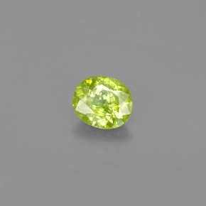 Sfene naturale verde da 1,33 ct, taglio ovale, SI