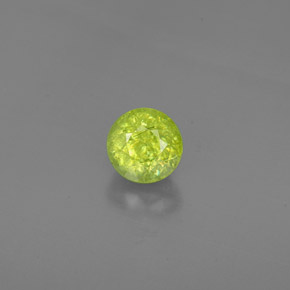 Sfene Verde giallastro naturale da 1.64 ct, Taglio rotondo, SI