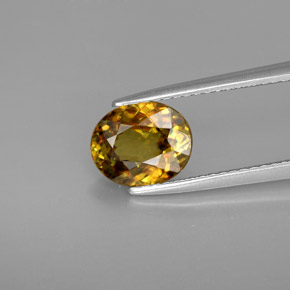 Sfene naturale multicolore da 1,80 ct, taglio ovale, VVS