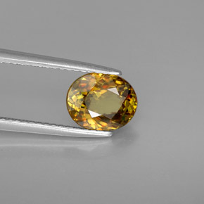 Sfene naturale multicolore da 1,80 ct, taglio ovale, VVS