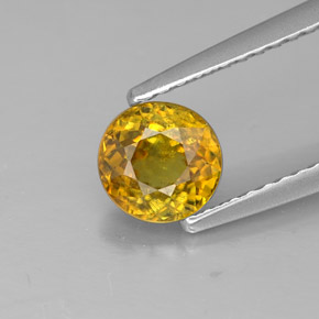 Sfene naturale giallo da 0,79 ct, taglio rotondo, SI