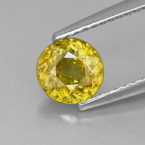 Sfene naturale multicolore da 0,86 ct, taglio rotondo, VS