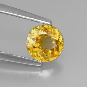 Sfene naturale giallo da 0,69 ct, taglio rotondo, VS-SI