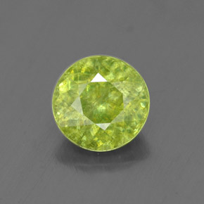 Sfene naturale verde da 1,76 ct, taglio rotondo, SI