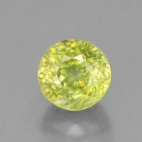 Sfene naturale verde da 1,55 ct, taglio rotondo, SI