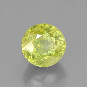 Sfene naturale verde da 1,55 ct, taglio rotondo, SI