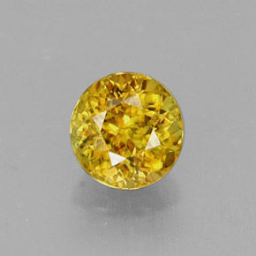 Sfene naturale giallo da 0,55 ct, taglio rotondo, VVS-VS