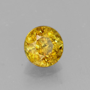 Sfene naturale giallo da 0,55 ct, taglio rotondo, VVS-VS