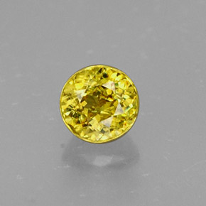 Sfene naturale giallo da 0,41 ct, taglio rotondo, VS