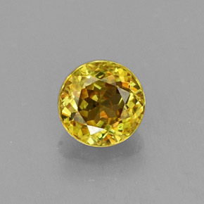 Sfene naturale giallo da 0,41 ct, taglio rotondo, VS