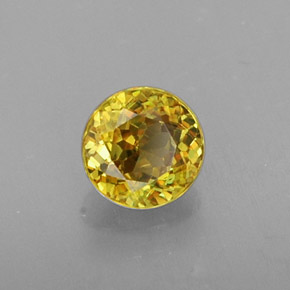 Sfene naturale giallo da 0,41 ct, taglio rotondo, VS