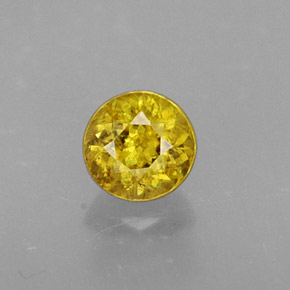 Sfene Giallo oro naturale da 0.43 ct, Taglio rotondo, VS
