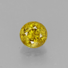 Sfene naturale giallo da 0,43 ct, taglio rotondo, VS