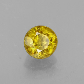 Sfene naturale giallo da 0,43 ct, taglio rotondo, VS